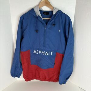 Asphalt Yacht Club AYC 1/4 Zip Pullover Rain Jacket L Windbreaker Skateboarding